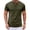 Army Green #02, variant on Men's Solid Henley Short Sleeve T-Shirt, Partial Button Notch Neck Casual Summer Pullover Top M