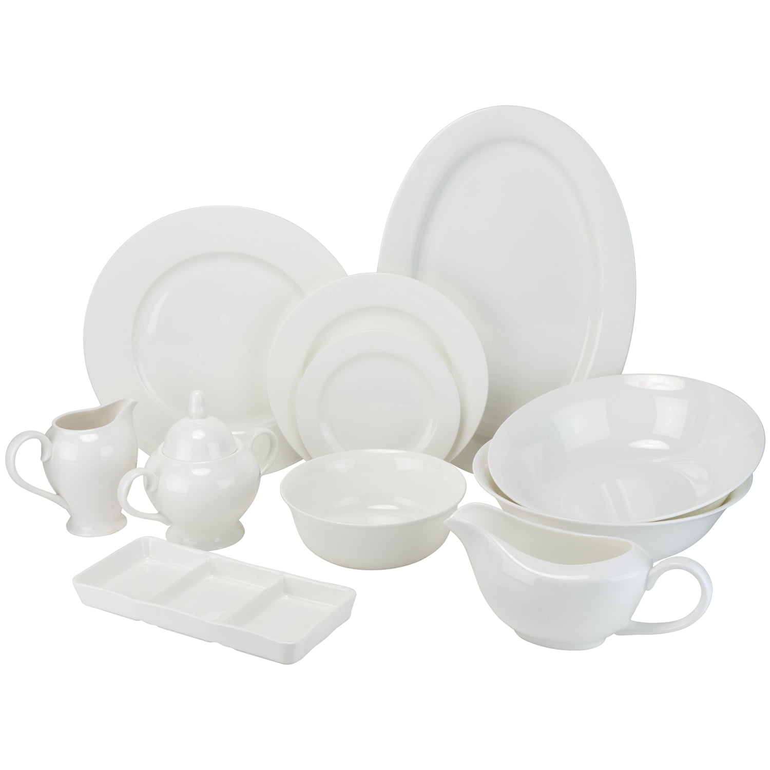 10 Strawberry Street Round Rim Fine Bone China 32-Piece Dinnerware Set