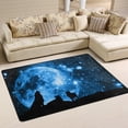 thumbnail image 2 of SKYSONIC Wolves Blue Sky Full Moon Area Rug Pad - 72x48 inch - 100% Light Weight Polyester Fabric for Living Bedroom, 2 of 6