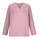 thumbnail image 2 of Camisas de Manga Larga Casual de las Mujeres Lino Mezcla V Cuello Color Sólido Suelto Ajuste Superior Transpirable para Primavera Verano, 2 of 6