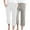 Grey, variant on VEKDONE Womens Cotton Linen Capris Pants Gray M
