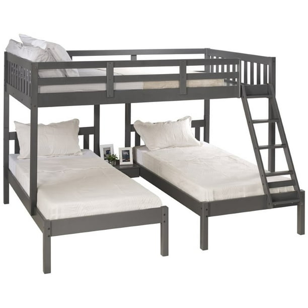 Over Double Twin Solid Wood Bunk Bed, Donco Twin Over Full Bunk Bed