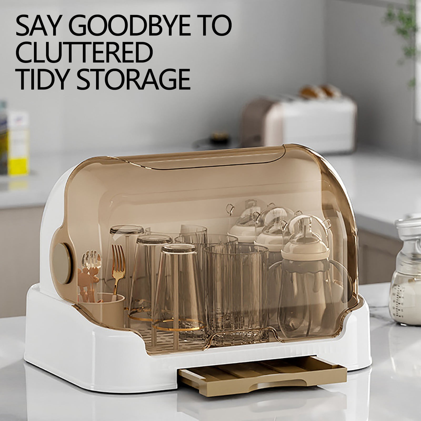 EGYMEN Baby Bottle Drying Rack Removable Drip Tray And Multiple Slots For Holding Bottles, Nipples, Pacifiers, And Other Accessories