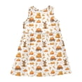 thumbnail image 3 of Girls Dress Pumpkin Wheat Sleeveless Dress for Girls Hem A-Line Casual Sundress, 3 of 7