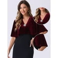 thumbnail image 2 of DARING DIVA Women's Bell Sleeve Open Front Cropped Shrug Bolero Cardigans Dark Red XL, 2 of 6