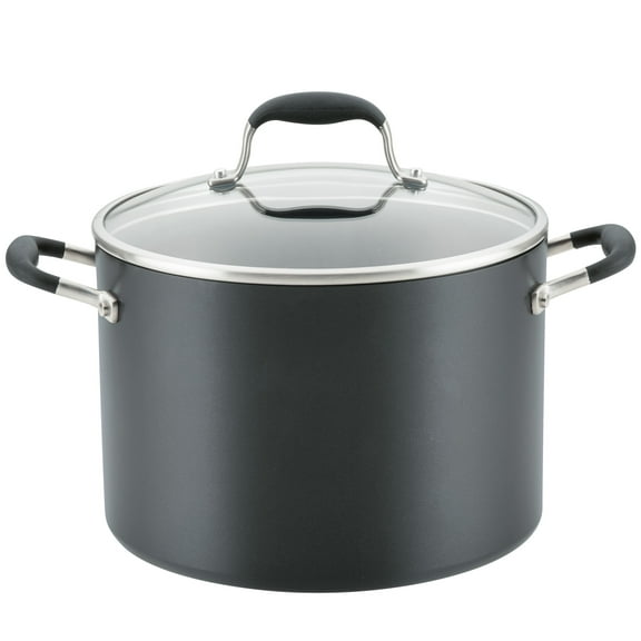 Anolon Advanced Home 10 Quart Hard-Anodized Nonstick Stockpot with Lid, Onyx
