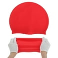 thumbnail image 5 of Unique Bargains 1 Pc Silicone Waterproof Solid Swim Cap Red, 5 of 5