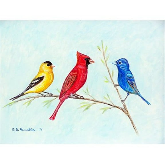 Betsy Drake PM298 Three Birds Place Mat - Set of 4