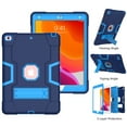 thumbnail image 3 of ELEHOLD Rugged Hybrid Case for iPad 9th/8th/7th 10.2"  2021/2020/2019, Tri-Layers Hard PC Soft Silicone Hidden Kickstand Anti-Scratch Shockproof Heavy Duty Case for Kids Men Women,Navyblue, 3 of 6