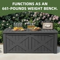 thumbnail image 3 of Uforic Outdoor 120 Gallon Large Resin Deck Box, Outdoor Storage Boxes with X-Shaped Front, for Patio Garden, Waterproof & Lockable, Dark Gray, 3 of 9
