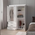 thumbnail image 4 of FM FURNITURE Laurens Garde-Robe à 4 Portes avec Tiroirs et Étagères Multirangement Blanc, 4 of 6