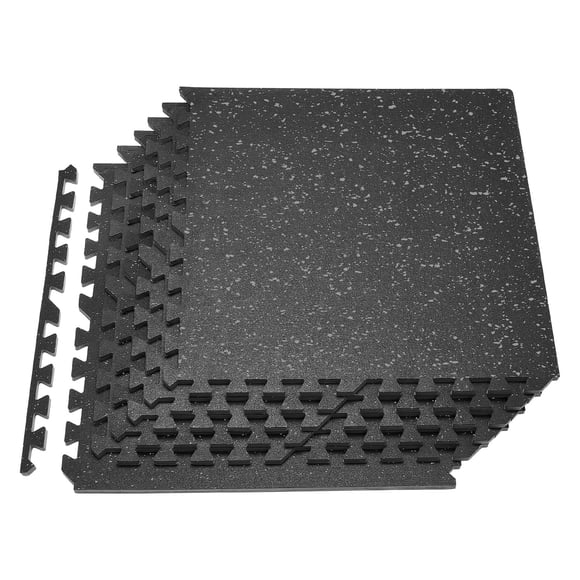 VEVOR Puzzle Exercise Mat, 6 PCS Fitness Equipment Mats, 24 x 24 x 0.56 in, High-Density EVA Foam Mats Set, Interlocking Rubber Soft Tiles, Protective Floor Padding with Gray Dots for Home Gym Office