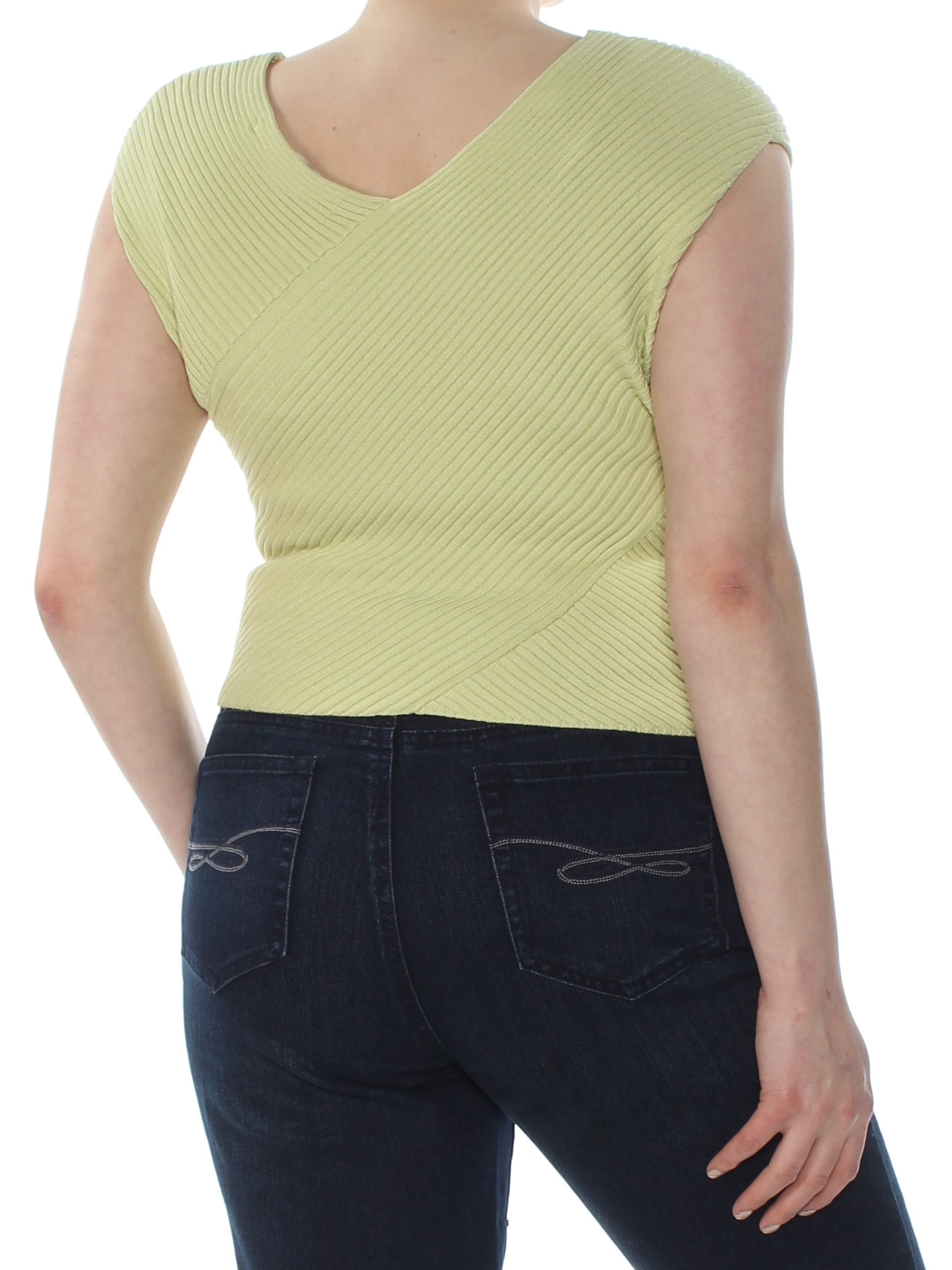 RACHEL Rachel Roy Womens Ribbed Trim Sleeveless Crop Top