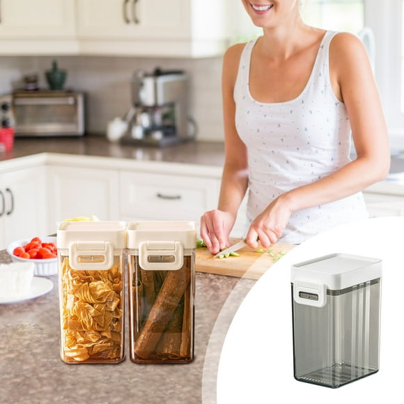 LSLJS Food-grade Sealed Cans Cereals Dry Goods Milk Powder Coffee Beans Candy Stackable Storage Boxes Containers with Spoons Storage Trunks & Bag