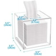 thumbnail image 3 of HIIMIEI Acrylic Tissue Box Cover 5.4x5.4x5.4'' Clear Tissue Holder Napkin Dispenser for Home Office Restaurant-Clear, 3 of 13