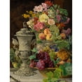 thumbnail image 2 of Ferdinand Georg Waldmüller 12x14 Gold Ornate Wood Frame and Double Matted Museum Art Print Titled - Still Life with Fruit, Flowers and a Silver Cup (1839), 2 of 4