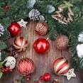 thumbnail image 6 of Lolsea 12ct Christmas Ball Ornaments, 3.15 inch Shatterproof Xmas Tree Decorations, Plastic Baubles for Holiday, Party, Wedding, or Home Decor, Red & Gold (80mm), 6 of 8