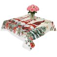 thumbnail image 2 of Beige Christmas Table Cloth Waterproof Tablecloths, Gnomes Xmas Tree Poinsettia Eucalyptus Tablecloth Dining Table Cover for Kitchen Party Tabletop Outdoor, Square Tablecloth 60x60 Inch, 2 of 9