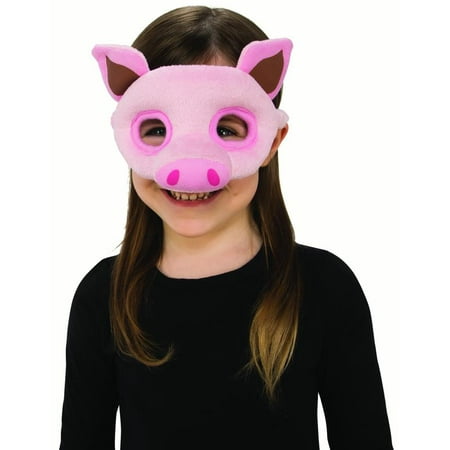 Childs Piglet Pink Pig Piggy Plush Farm Animal Costume Half Mask
