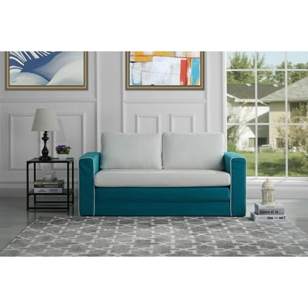 Sofamania Modern Two Tone Sofa Bed Multiple Colors Walmart Com