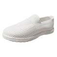 thumbnail image 1 of B91xZ Chaussures Confortables pour Femmes Mocassins Bout Rond Talon Haut Bloc, Blanc 9, 1 of 5