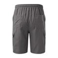 thumbnail image 3 of Men's Cargo Shorts Multi Pockets Twill Elastic Waistband Shorts Drawstring Ripstop Straight Leg Cargo Shorts Outdoor Casual Camo Hiking Work Casual Joggers,Gray 3XL, 3 of 4