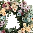 thumbnail image 3 of Artificial Cosmos Daisy Flower Fall Front Door 24 Inch Colorful Blossom Foliage on Grapevine Base for Farmhouse Door Festival Celebration Party Wall Window Home Decor, 3 of 6