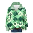 thumbnail image 2 of TaTaai Ladies St Patricks Holiday Shirt Long Sleeve Button Down Collar Striped Color Block Print Casual Blouse Loose Fit Gift, 2 of 7
