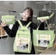 thumbnail image 2 of Kawaii School Bag Five-piece Canvas School Bag With Teddy Bear Boys Girls Back To School Supplies-green, 2 of 4