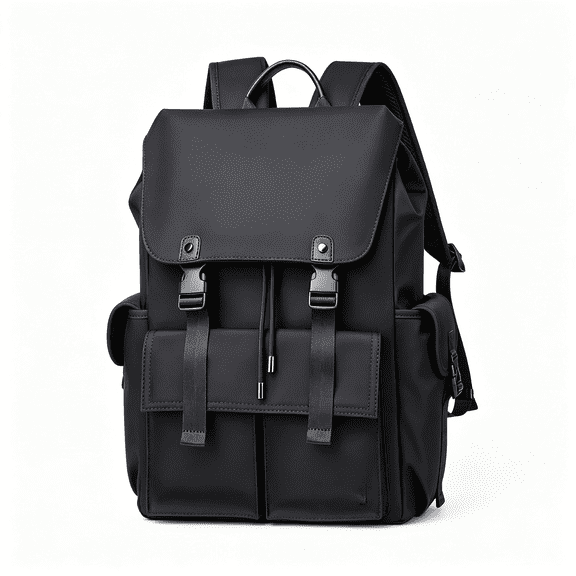 AOMRCOL Black Backpack for Men,16In Laptop Backpack with Computer Compartment,Slim Waterproof Drawstring Tech Backpack for Travel,Work,College&Daily Use