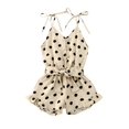 thumbnail image 2 of FOCUSNORM Girls Playsuit with Belt, Polka Dot Romper, Ruffles Strap Jumpsuit, 2 of 5