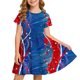 thumbnail image 2 of Odeerbi Niñas Día de La Independencia Vestido de Línea A Verano Patriótico Cuello Redondo Manga Corta Vestido Casual, 2 of 9