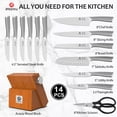 thumbnail image 3 of imarku 14-Piece Kitchen Knife Set with Block, Professional Chef Knife Set with Built-in Sharpener, Ideal Home Cooking Gift for Mom, Brown, 3 of 8