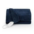 thumbnail image 1 of Sunbeam Throw Poseidon Blue Microplush, 4 Heat Settings, 4-Hour Auto Shut-Off, Electric Heated Blanket, 50” x 60”, 1 of 9