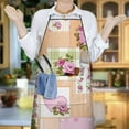 thumbnail image 6 of Pioneer Flower Floral Print Pattern Apron-Garden Aprons for Women with Pockets-Cotton Linen Waterproof Kitchen Cooking Gardening Aprons Adjustable for Kitchen,Cooking,BBQ and Salon 33x27 Inch, 6 of 7