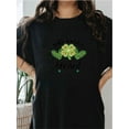 thumbnail image 1 of Women's "Not Lucky Simply Blessed" St. Patrick's Day T-Shirt - Black, Clover and Leopard Print, Breathable Round Neck Short Sleeve Tee - Ideal for Outdoor Sports & Travel Tee For Adult, Men, Women, T, 1 of 6