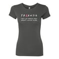 thumbnail image 2 of Donâ€™t Let Friends ALone Awareness Womens Slim Fit Junior Tee, Dark Grey, X-Large, 2 of 3
