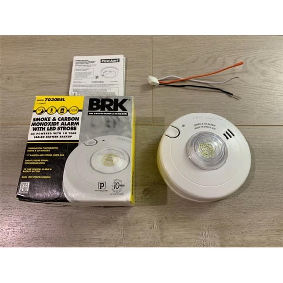 BRK Electronics HC-7030BSL Combination Photoelectric T3 Smoke Alarm Carbon Monoxide T4 Alarm & LED Strobe