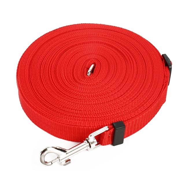 Chien Long Laisse 32.8ft Réglable Portable Chien Formation Laisse pour les Grands Chiens Randonnée Camping Formation Natation Rouge