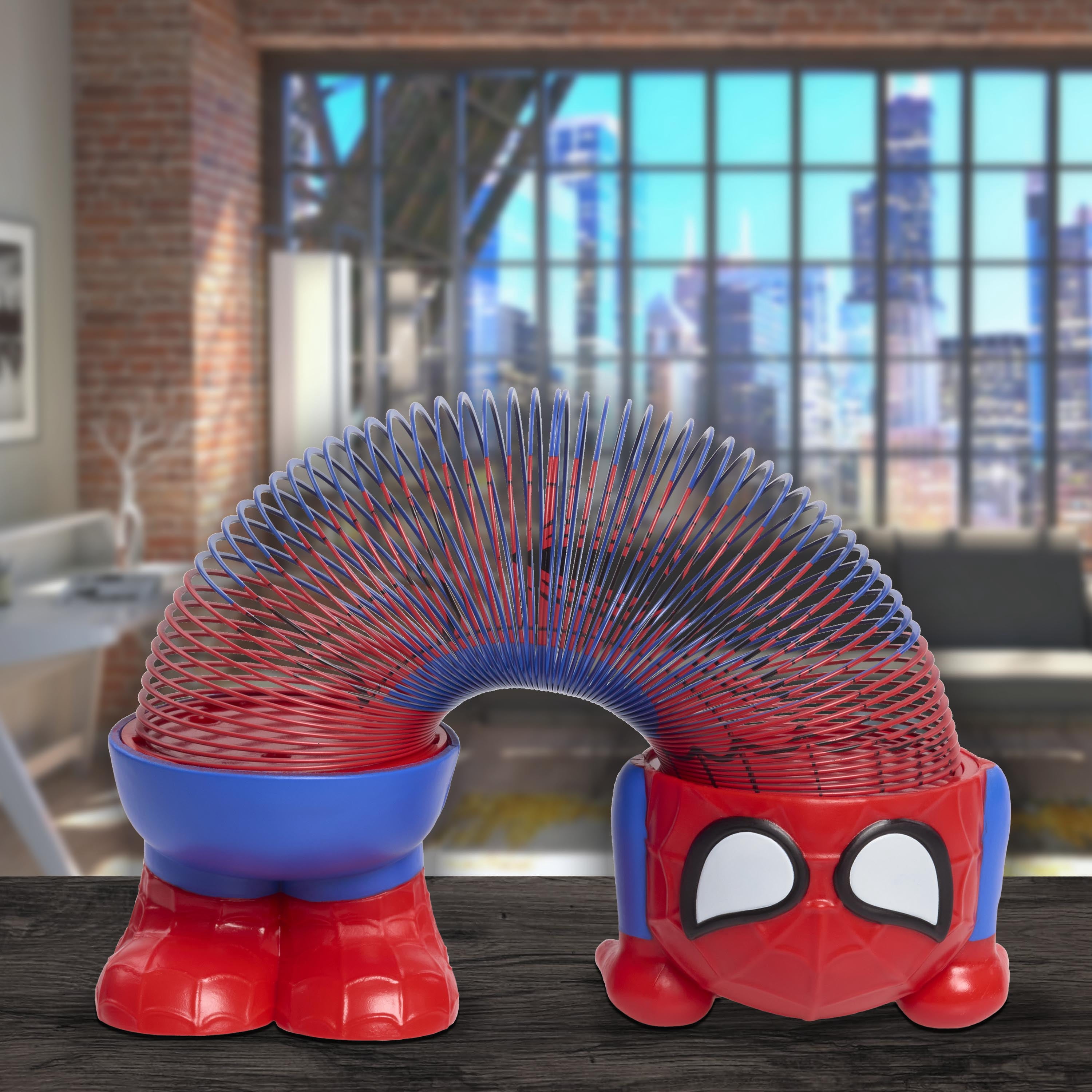 Disney Slinky Flips Spiderman, 6.5 Inch Tall Collectible Spiderman Slinky, for kids  ages 5 and up