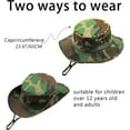 thumbnail image 2 of Camo Boonie Hat for Men Women, Military Tactical Wide Brim Bucket Hats, UPF50+ Jungle Sun Hats for Fishing Hunting Safari, 2 of 6