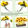 thumbnail image 2 of Centro de mesa para decoración de mesa, girasoles BLEUM CADE, con bandeja de madera, 2 of 8