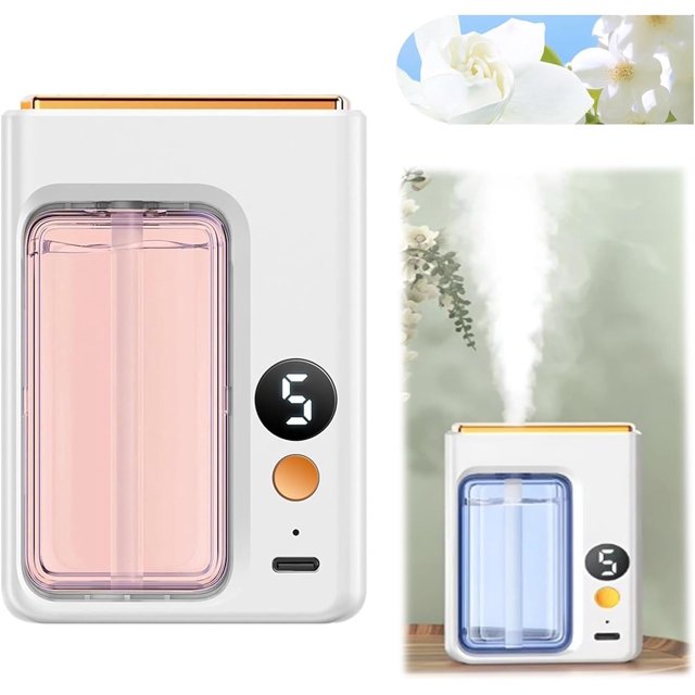 HUGFEGWE Automatic Aromatherapy Diffuser,Digital Display Version of Aroma Diffuser,Five Speeds Adjustable, Six Scent Optional,Replaceable Scent Diffusers for Home, Essential Oil Diffuser (Gardenia)