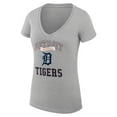 thumbnail image 2 of Women's G-III 4Her by Carl Banks Heather Gray Detroit Tigers Super-Slim Fit Lightweight Team Logo Graphic V-Neck T-Shirt, 2 of 5