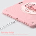 thumbnail image 5 of for iPad Air 13" 2025/2024 Case, Durable Sturdy Protection Case with Rotation Stand, Portable Hand Strap and Shoulder Strap Pencil Holder, Heavy Duty Shockproof Anti-Drop Cover, Pink, 5 of 20