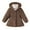 Brown, variant on Kids Girls Fleece Zip Up Hoodie Jacket Long Hooded Fleece with Drawstring Waist Casual Solid Color Autumn Winter Outerwear Coat 4-5 Years