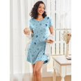 thumbnail image 4 of Ekouaer Womens Nightgown Short Sleeve Night Shirt Crewneck Printed Casual Sleepshirt, 4 of 6