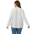 thumbnail image 2 of TEMOFON Womens Plus Size Long Sleeve Waffle Knit Tops Button Down Knit Cardigan for Women V Neck, 2 of 4