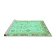 thumbnail image 2 of Ahgly Company Machine Washable Indoor Rectangle Oriental Turquoise Blue Modern Area Rugs, 2' x 4', 2 of 4