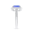 thumbnail image 3 of ANGARA Natural 1.5 ct Tanzanite Engagement Ring with Diamond Halo in 14K White Gold for Women (Size-8x6mm) | December Birthstone, Anniversary, Jewelry Gift for Women | Natural Tanzanite Ring, 3 of 9